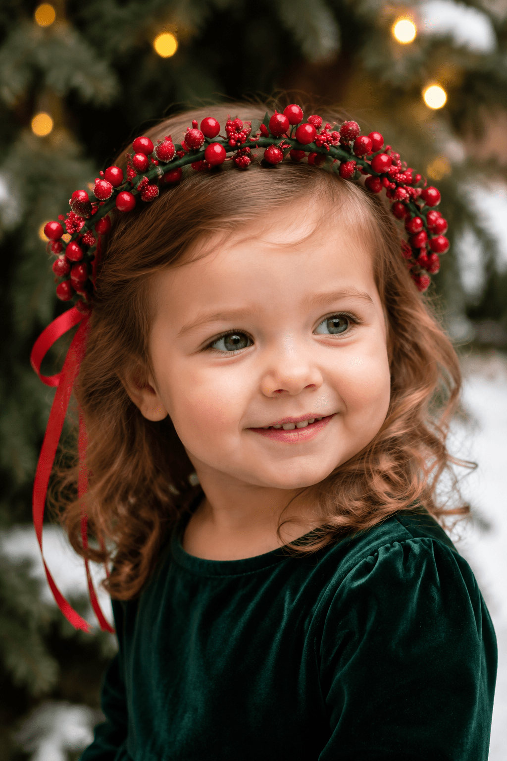 Melody Red Holly Berry Flower Crown - Plum Sugar Shoppe