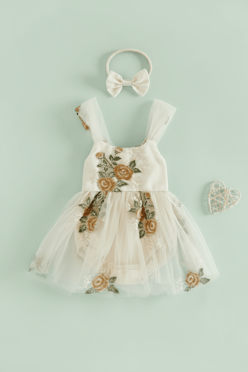 Mia Embroidered Tulle Dress - Plum Sugar Shoppe