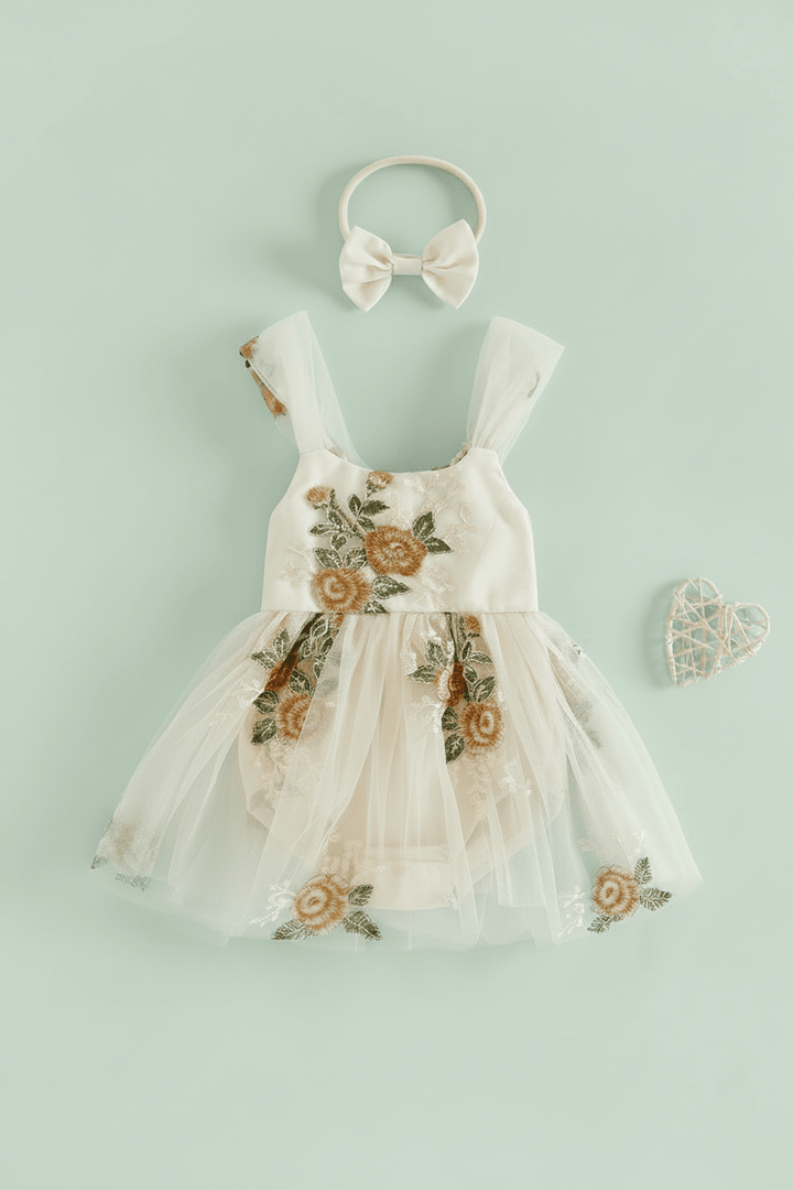 Mia Embroidered Tulle Dress - Plum Sugar Shoppe
