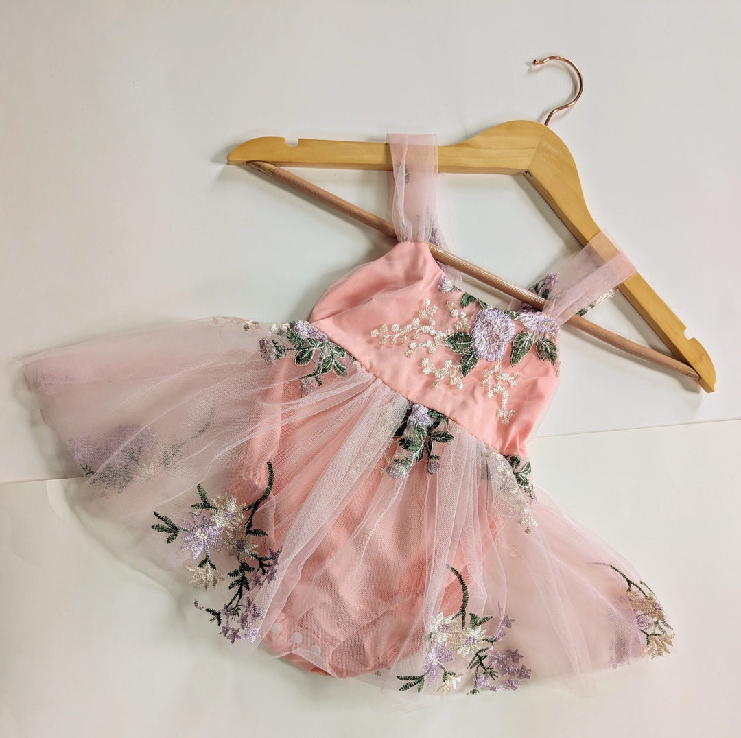Mia Pink Embroidered Tulle Dress - Plum Sugar Shoppe