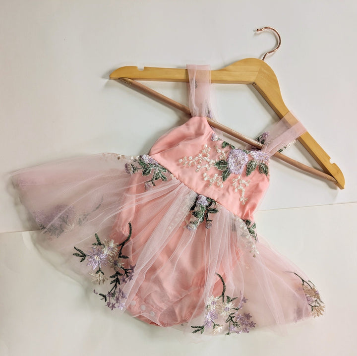 Mia Pink Embroidered Tulle Dress - Plum Sugar Shoppe