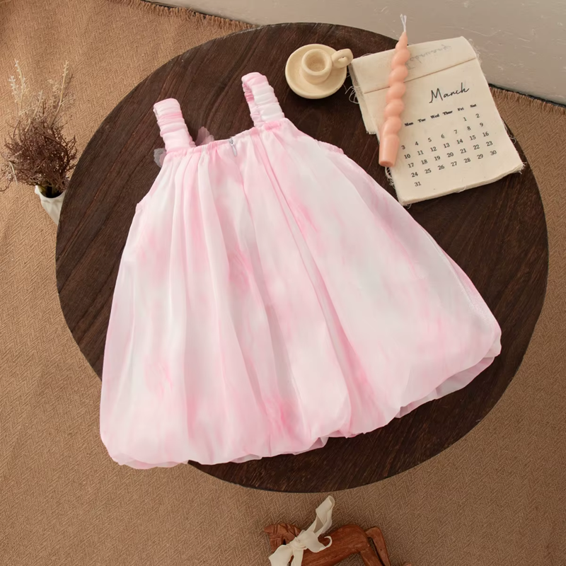 Vestido de flores bordado en verde Savanah