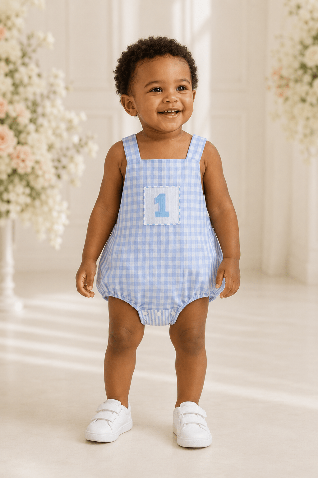 One Year Seersucker Romper - Plum Sugar Shoppe