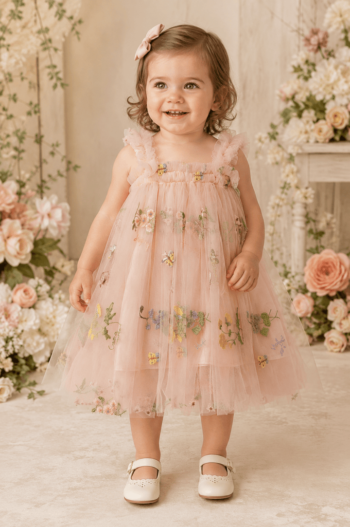 Pauline Embroidered Party Dress - Plum Sugar Shoppe
