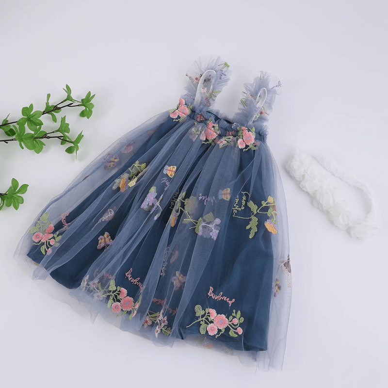 Pauline Embroidered Party Dress - Plum Sugar Shoppe