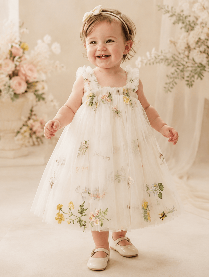 Pauline Embroidered Party Dress - Plum Sugar Shoppe