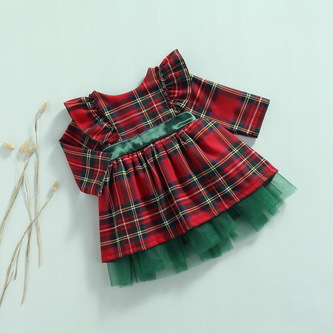 Plaid Holiday Dress with Tulle Lining, Smash Cake Outfit, Holiday Romp – Plum Sugar Shoppe