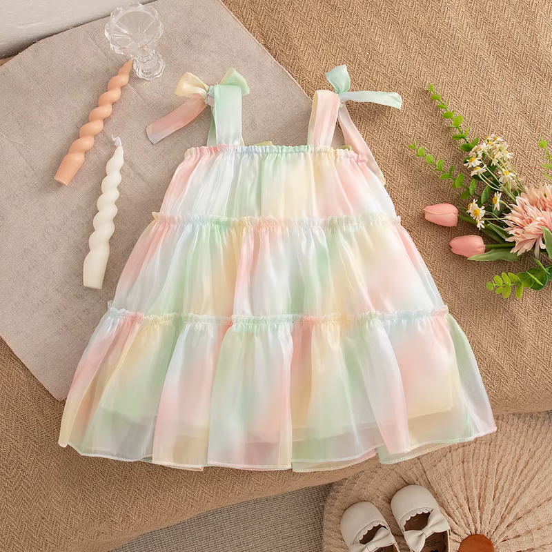 Vestido de flores bordado en verde Savanah