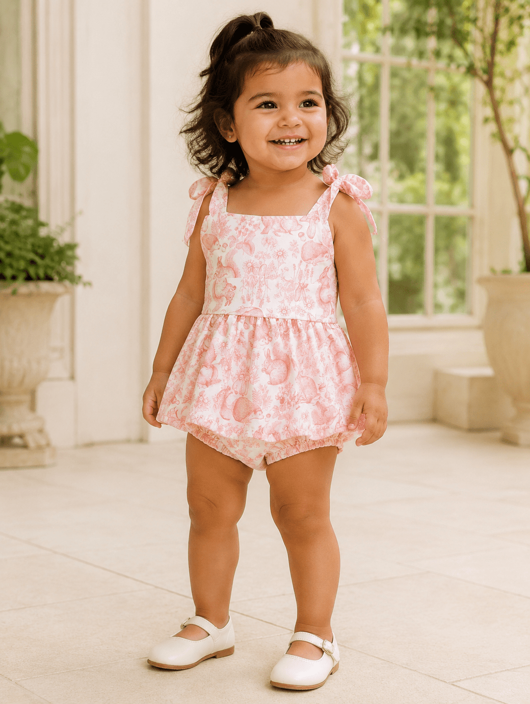Sadie Pink Cotton Baby Dress - Plum Sugar Shoppe