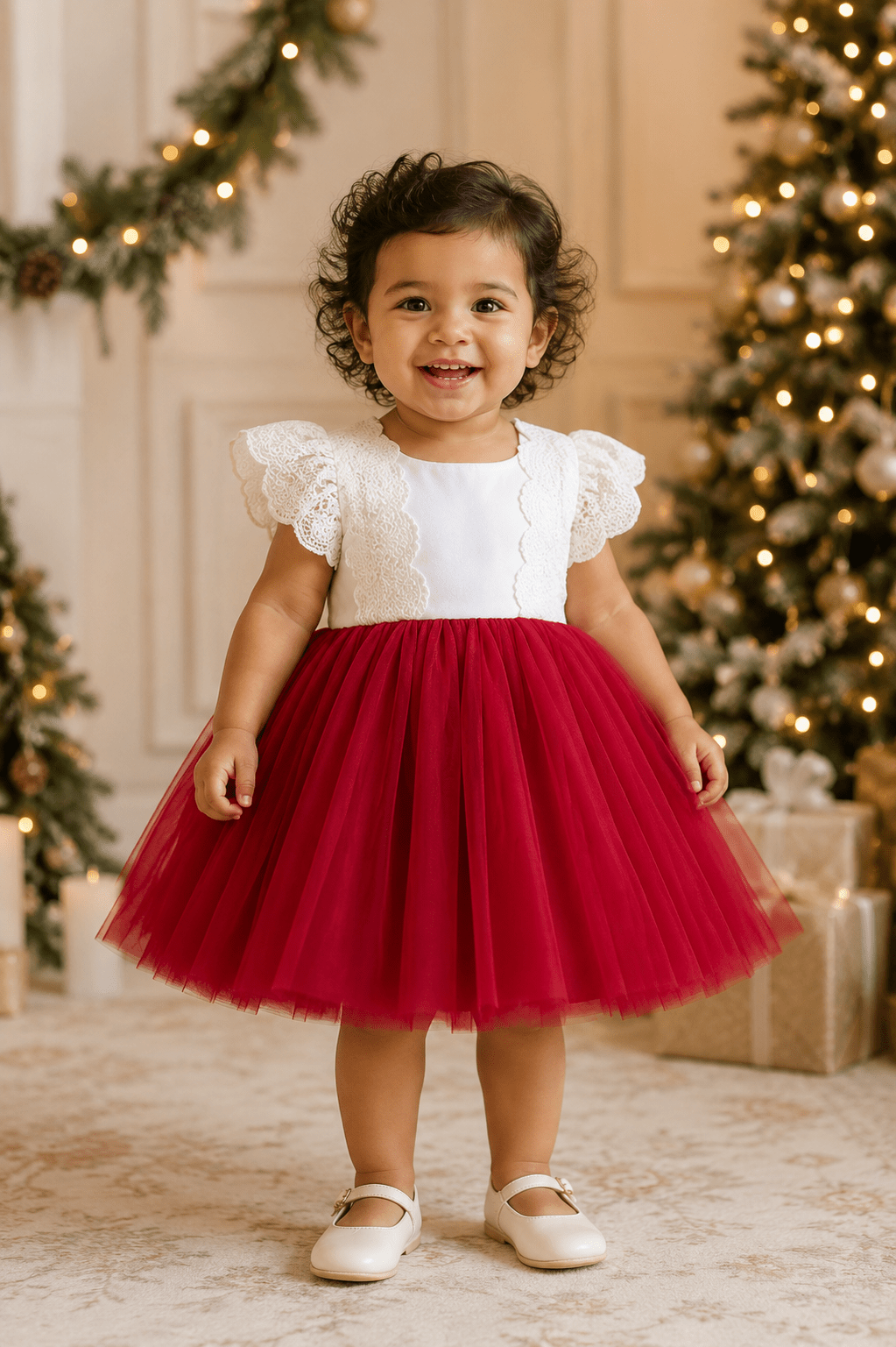 Samantha Red Tulle Holiday Dress - Plum Sugar Shoppe