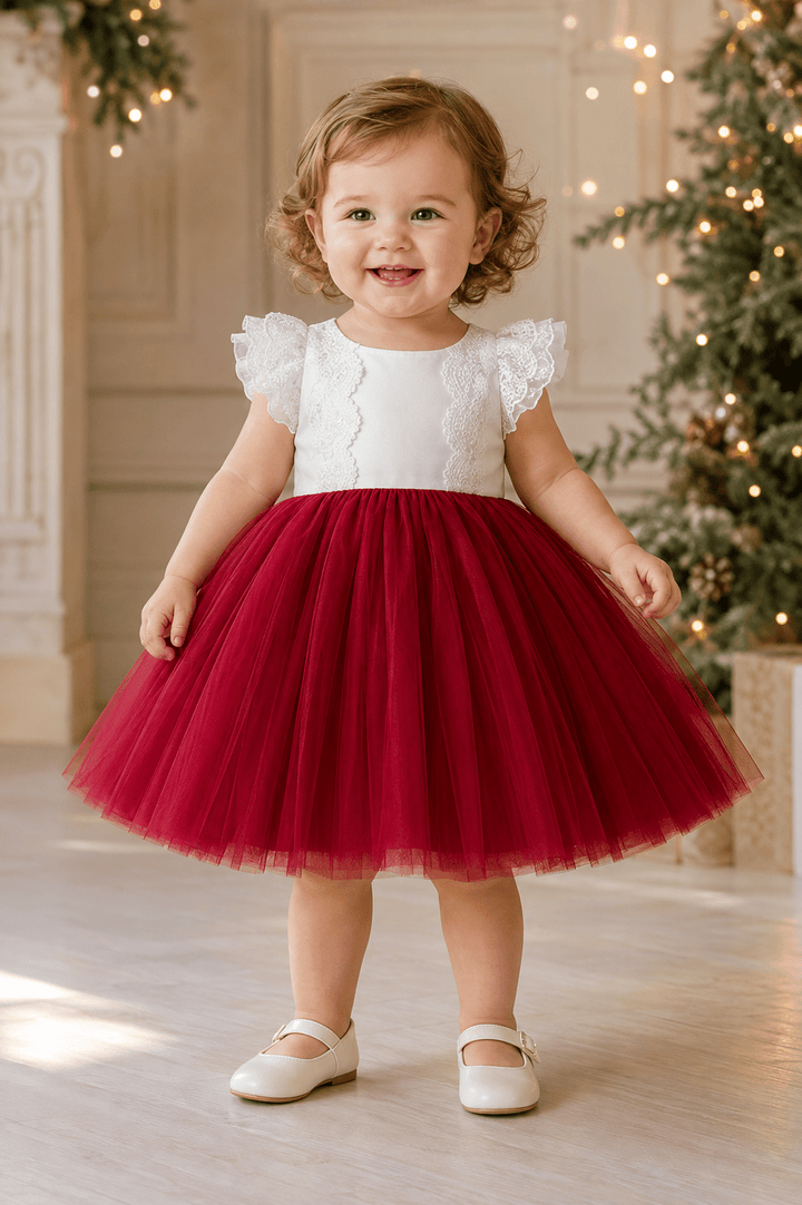 Samantha Red Tulle Holiday Dress - Plum Sugar Shoppe