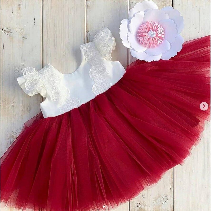 Samantha Red Tulle Holiday Dress - Plum Sugar Shoppe
