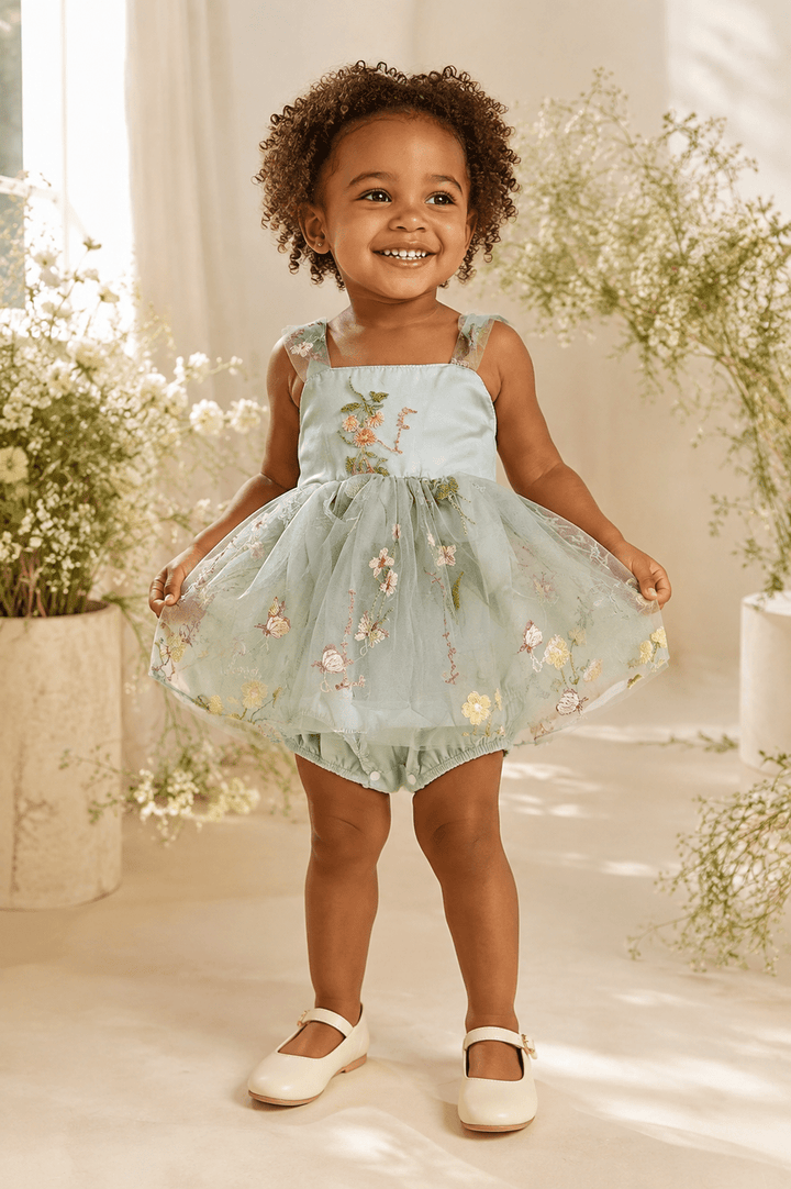 Savanah Embroidered Flower Dress - Plum Sugar Shoppe