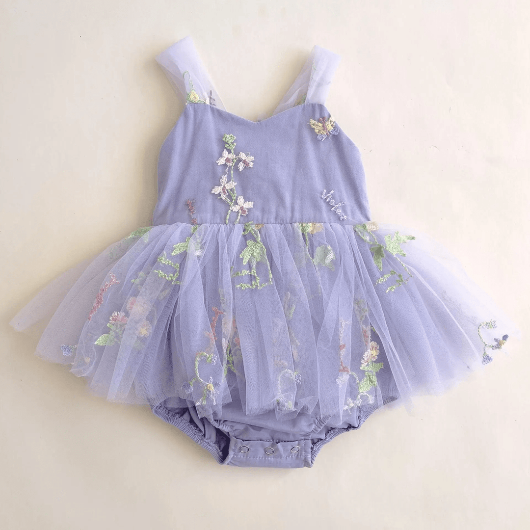 Savanah Embroidered Flower Dress - Plum Sugar Shoppe
