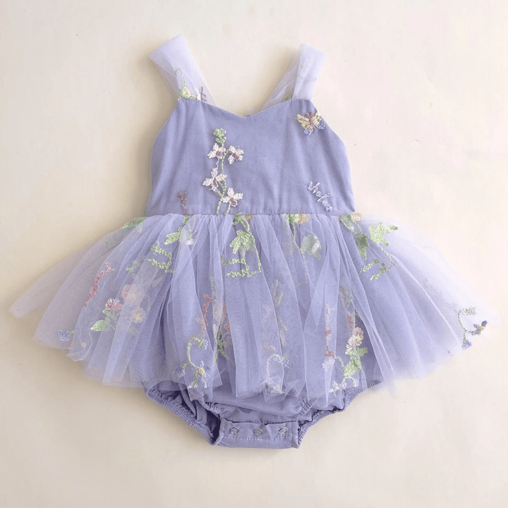 Savanah Embroidered Flower Dress - Plum Sugar Shoppe
