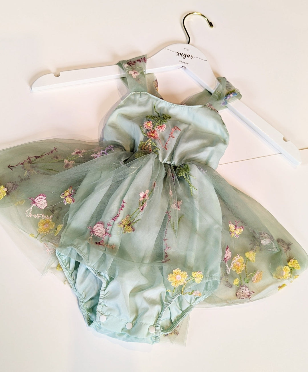 Savanah Green Embroidered Flower Dress 6-9 Months / Pink Savanah Green Embroidered Flower Dress 6-9 Months / Pink