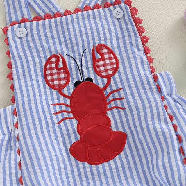 Seersucker Lobster Romper - Plum Sugar Shoppe
