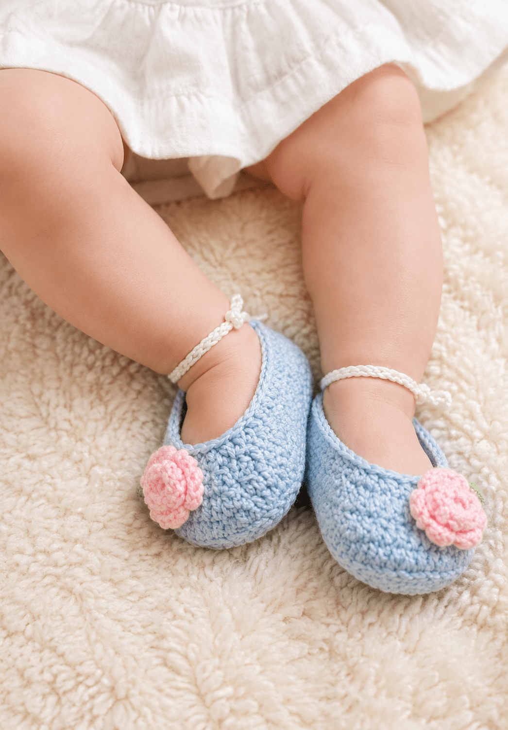 Soft Crochet Newborn Booties - Plum Sugar Shoppe