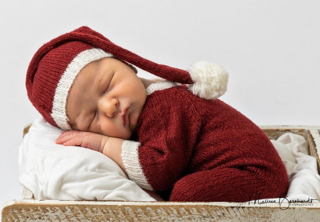 Soft Knitted Newborn One-Piece and Hat - Plum Sugar Shoppe