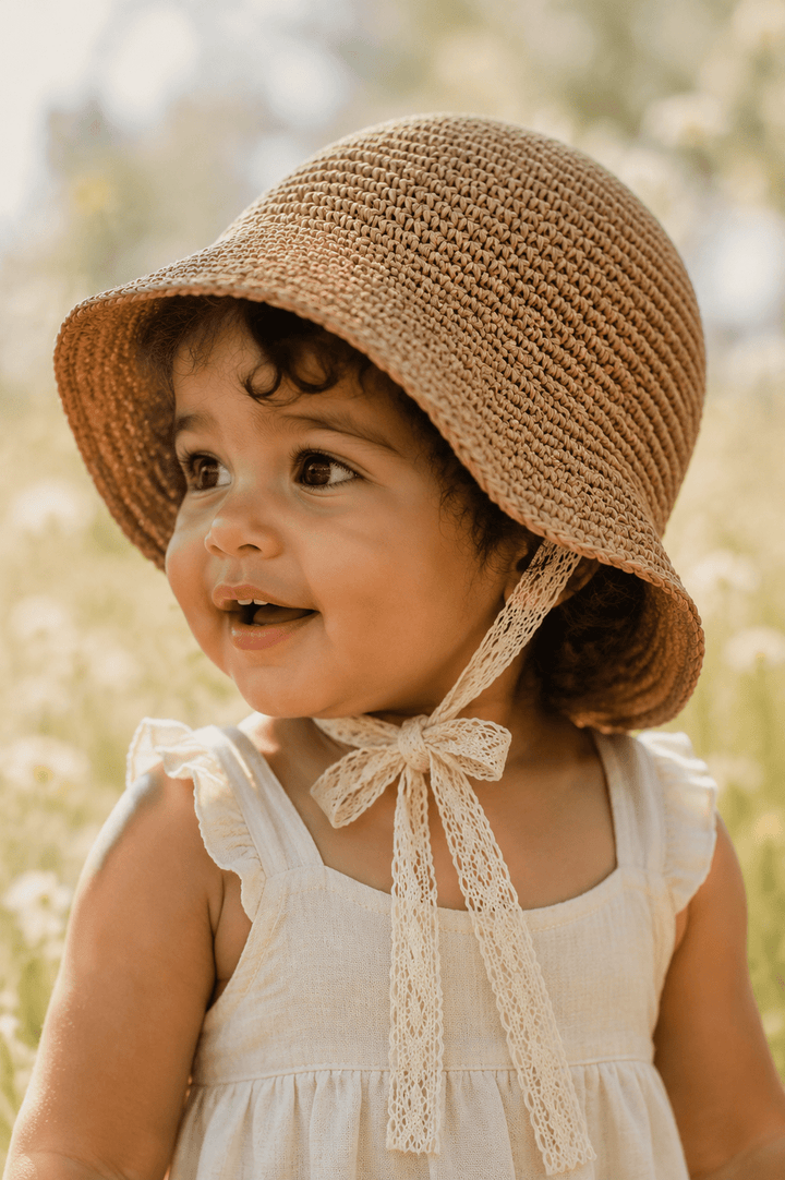 Straw and Lace Sun Hat - Plum Sugar Shoppe