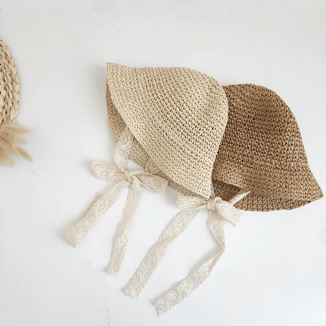 Straw and Lace Sun Hat - Plum Sugar Shoppe