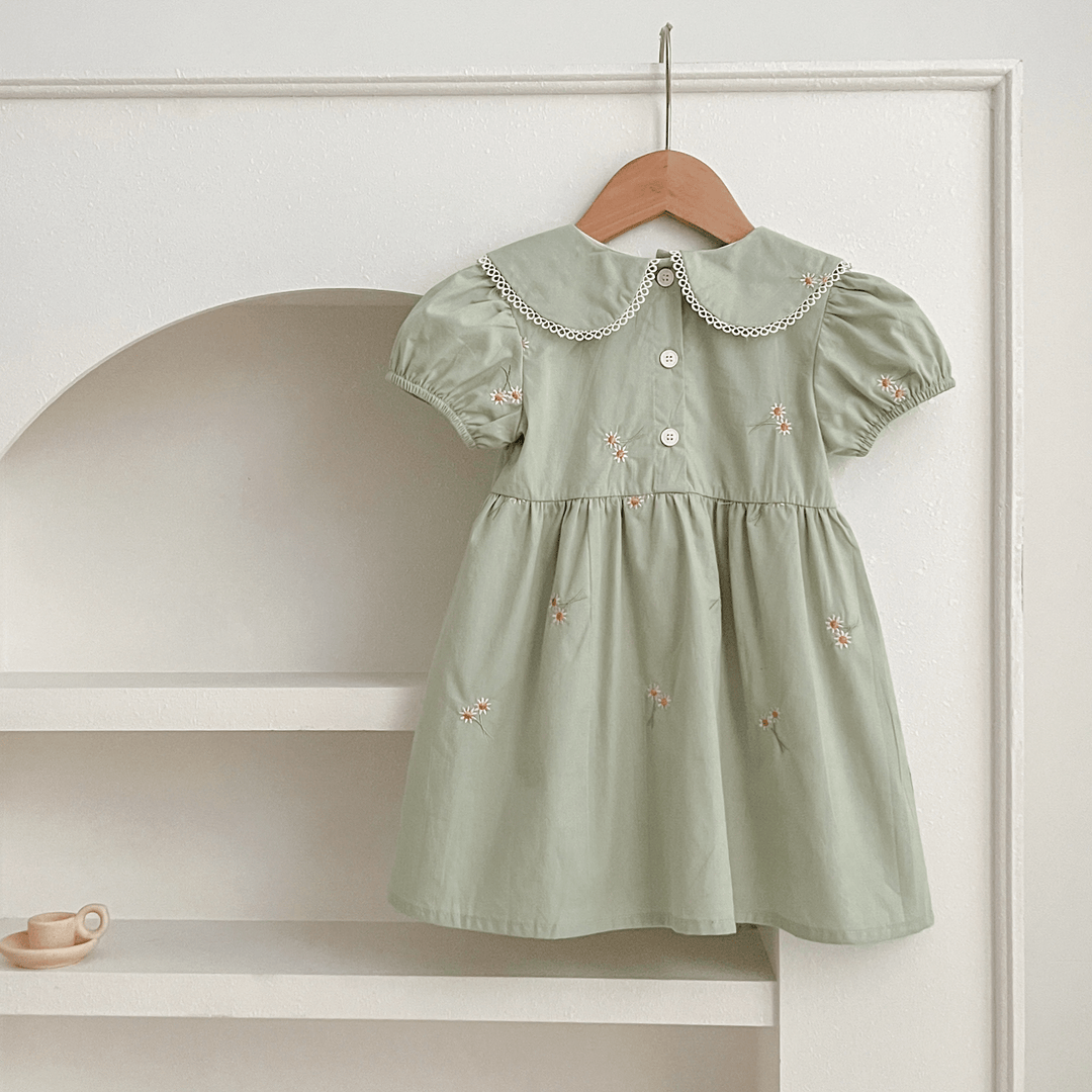 Suzette Embroidered Daisey Dress - Plum Sugar Shoppe