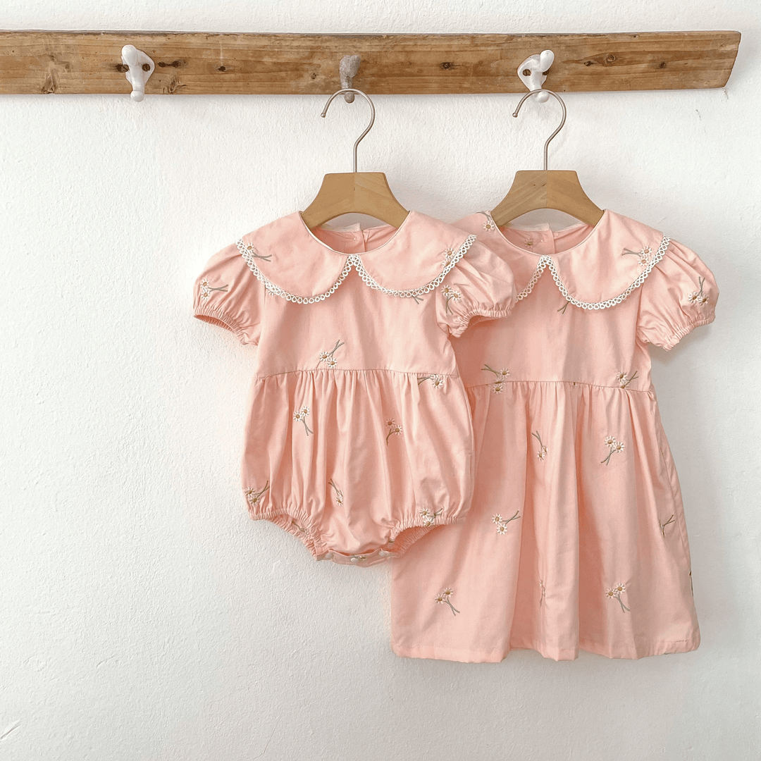 Suzette Embroidered Daisey Dress or Romper - Plum Sugar Shoppe
