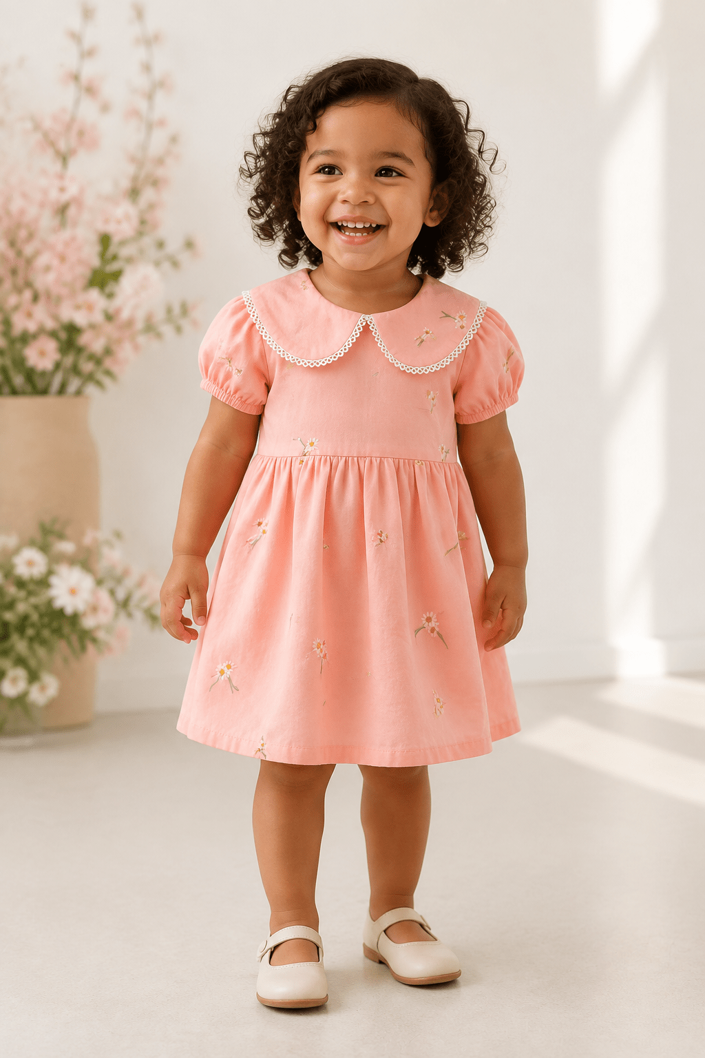 Suzette Embroidered Floral Dress - Plum Sugar Shoppe