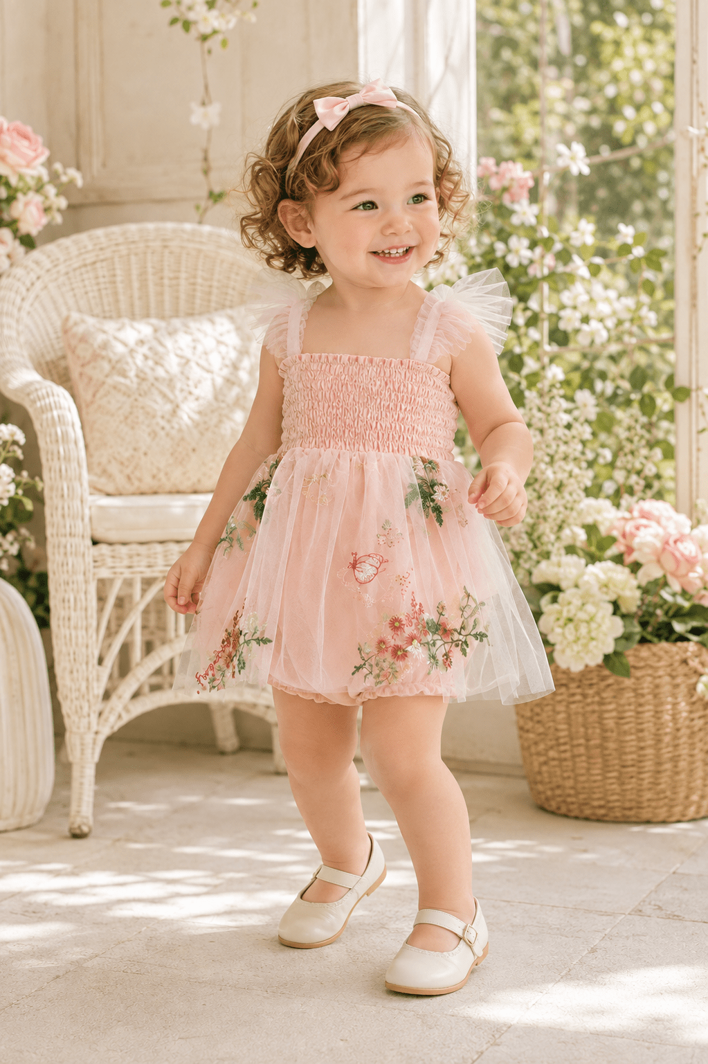 Sweetpea Pink Embroidered Flower Dress - Plum Sugar Shoppe