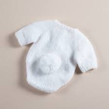 White Knit Rabbit Newborn Outfit with Ears - Plum Sugar Shoppe