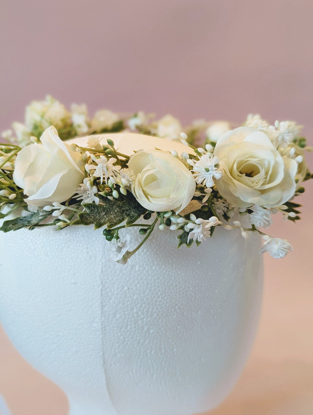 Elenore White Rose Flower Crown - Plum Sugar Shoppe