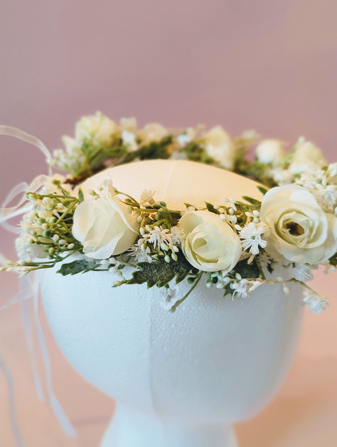 Elenore White Rose Flower Crown - Plum Sugar Shoppe