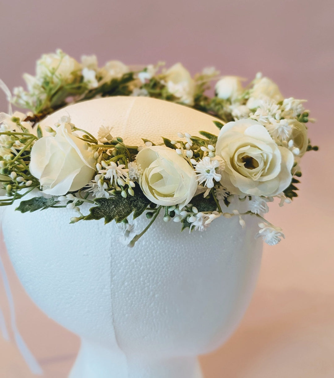 Elenore White Rose Flower Crown - Plum Sugar Shoppe