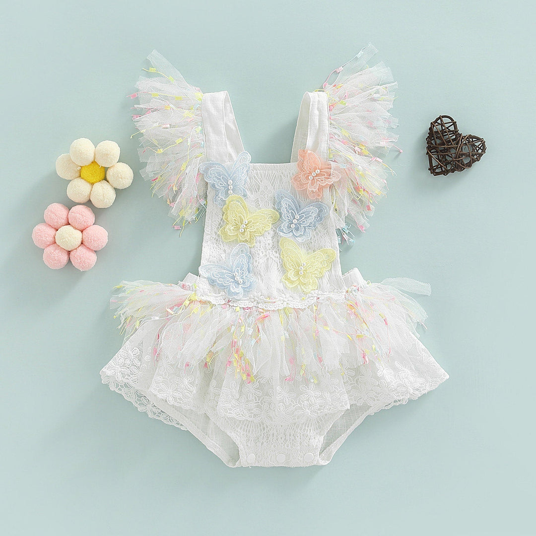 Hailey Rainbow and Butterfly Baby Romper - Plum Sugar Shoppe