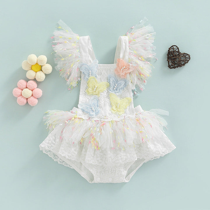 Hailey Rainbow and Butterfly Baby Romper - Plum Sugar Shoppe