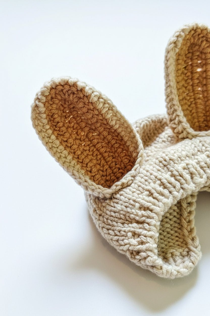 Tan Knit Rabbit Newborn Outfit with Ears - Plum Sugar Shoppe