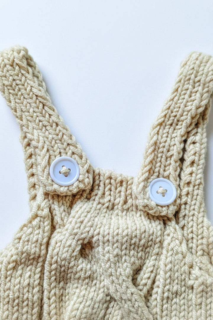 Tan Knit Rabbit Newborn Outfit with Ears - Plum Sugar Shoppe