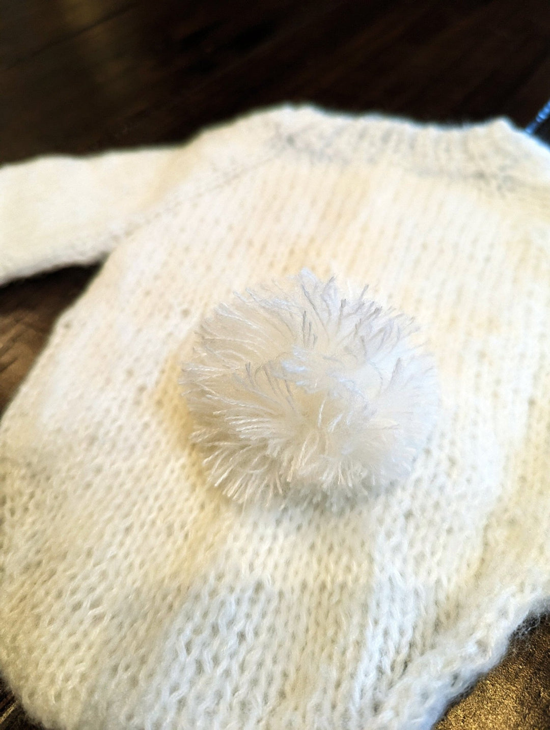 White Knit Rabbit Newborn Outfit, White Bunny Outfit, Newborn Photo Prop, Knit Bunny Newborn Photo Shoot, Newborn First Photo Shoot - Plum Sugar Shoppe